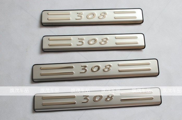 2012 Peugeot 308 High quality stainless steel Scuff Plate/Door Sill 