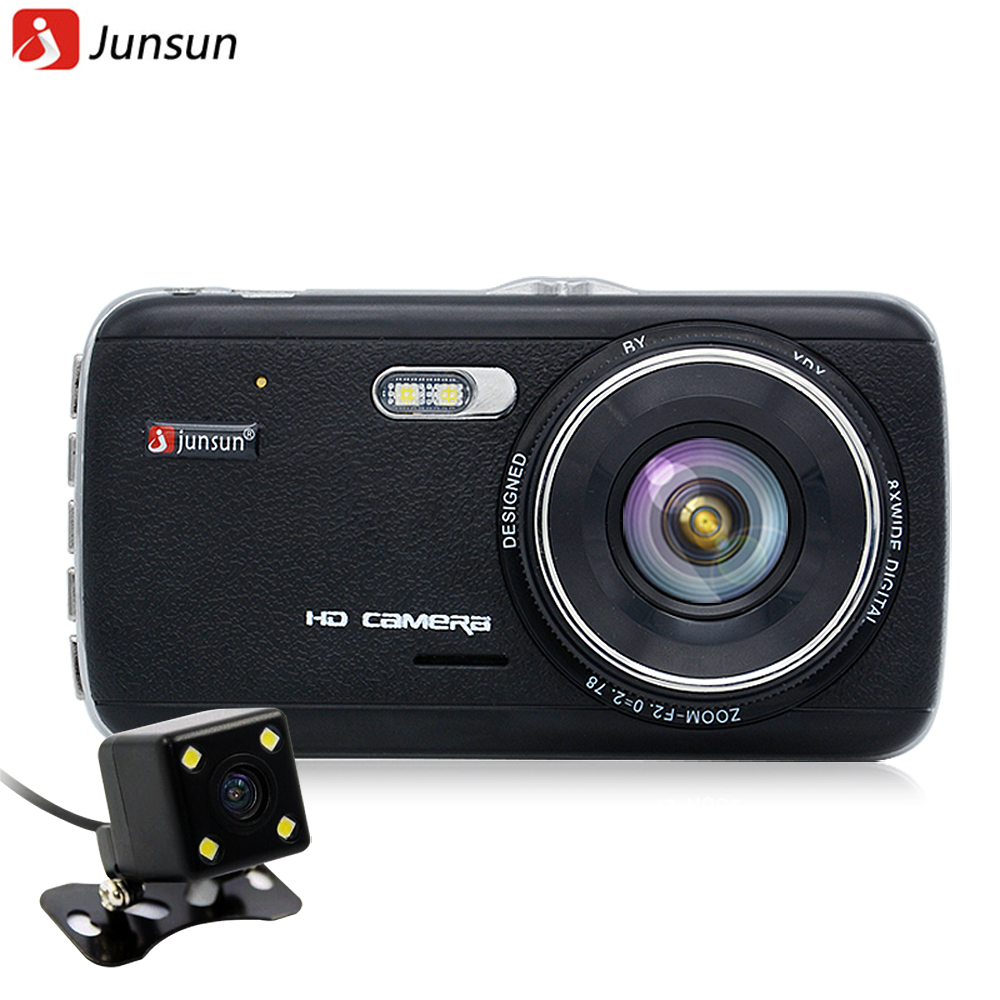 Junsun Car DVR Full HD 1080P Dual Lens With rear view camera support Front car distance warning dash camera AIT8328P Junsun Car DVR Full HD 1080P Dual Lens With rear view camera support Front car distance warning dash camera AIT8328P