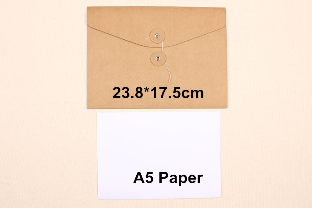 DHL Wholesale 23.8*17.5cm File Folder Document Packaging Bag A5 Paper File Bag Paper Classification Case
