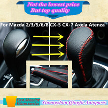 High Quality Leather Black Gear Sets Shift collars Knob handbrake Sticks frame For Mazda 2/3/5/6/8 CX-5 CX-7 Axela Atenza etc…