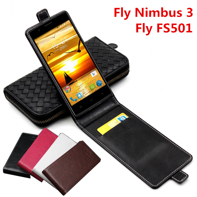 Classic Luxury Advanced Top Leather Flip Leather case For Fly Nimbus 3 FS501 Fly Nimbus3 FS 501 Phone Cover Case With Card Slot
