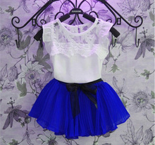 New 2016 children clothing set baby kids girl s chiffonsummer kid beautiful vetidos infants costume