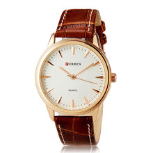 Dress watch quartz watches Unisex Fashionable Simple Style Water Resistant Quartz Wrist Watch with Faux Leather Band CURREN