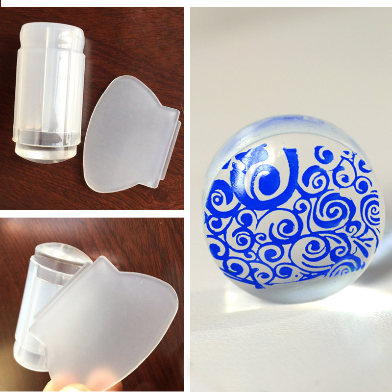 1pcs New Milky White Clear Jelly Stamper 2 8cm Transparent Nail Stamping Stamp Scraper Polish Print