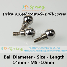 Delta Kossel Rostock K800 Magnet Joint Spherical Ball Screw For 3 D Printer Accessories 14mm-M5-10mm