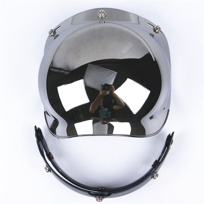 Compatible Motorcycle Bubble Visor 3 pin buckle Motorbike font b Helmet b font glass UV 400