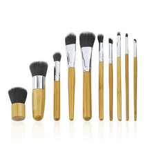 10Pcs Women Girl Professional Bamboo Handle beauty Cosmetic Makeup Brushes Set Kits Eyeshadow eyeliner blending brush