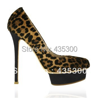 Le Silla leopard print sandals for women high heel genuine leather