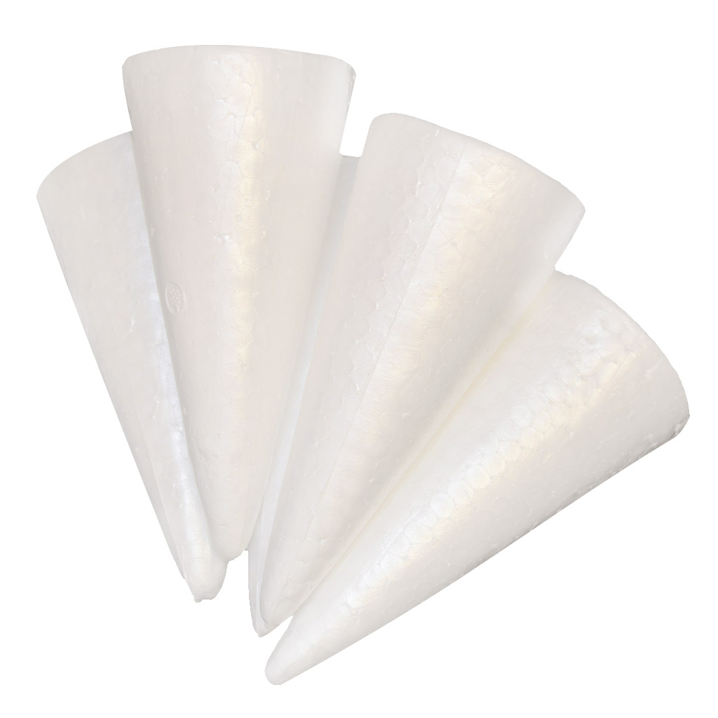 60 Pieces 150mm White Cone Shaped Modelling Foam Polystyrene Styrofoam Christmas Xmas Wedding Party Decorations Ornaments