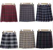 Japanese high school girl cute kawaii classical pleated skirt VINTAGE plaid student cosplay skirt waist skirt