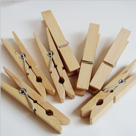 20Pcs Nature Bamboo Clips Clothes Pins Wooden Washing Line Drying Clips Peg E&F 