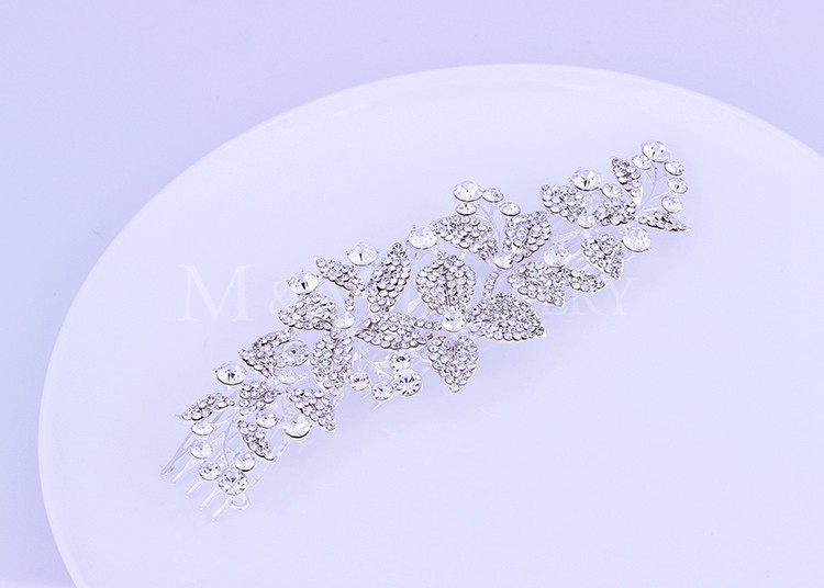 2015 New Floral Crystal Bridal Hair Combs Bridal Hairpins Hairstyle Braider Tiara Hair Jewelry Wedding Accessories FS044