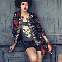 2016 Spring & Autumn Bohemian ethnic style Embroidery Sleeve Short women coat fashion girl Rock and roll jackets Ladies Tops