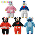 0 18Months Spring Autumn Newborn Rompers Infant Boys Girls Clothes Cartoon Cute Hooded Jumpsuits Baby Costumes