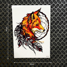 1PC Latest 3D Fox Designs Flash Waterproof Tattoo Women Body Art Sleeve Tatoo GHB-358 Feather Totem Armband Men Tattoo Stickers