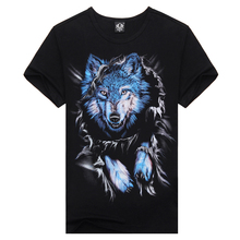 New 2015 Wolf Hole Camisetas 3d Printed T Shirt,Famous Brand One-Neck Cotton T Shirt Hip Hop Plus Size Men Clothing