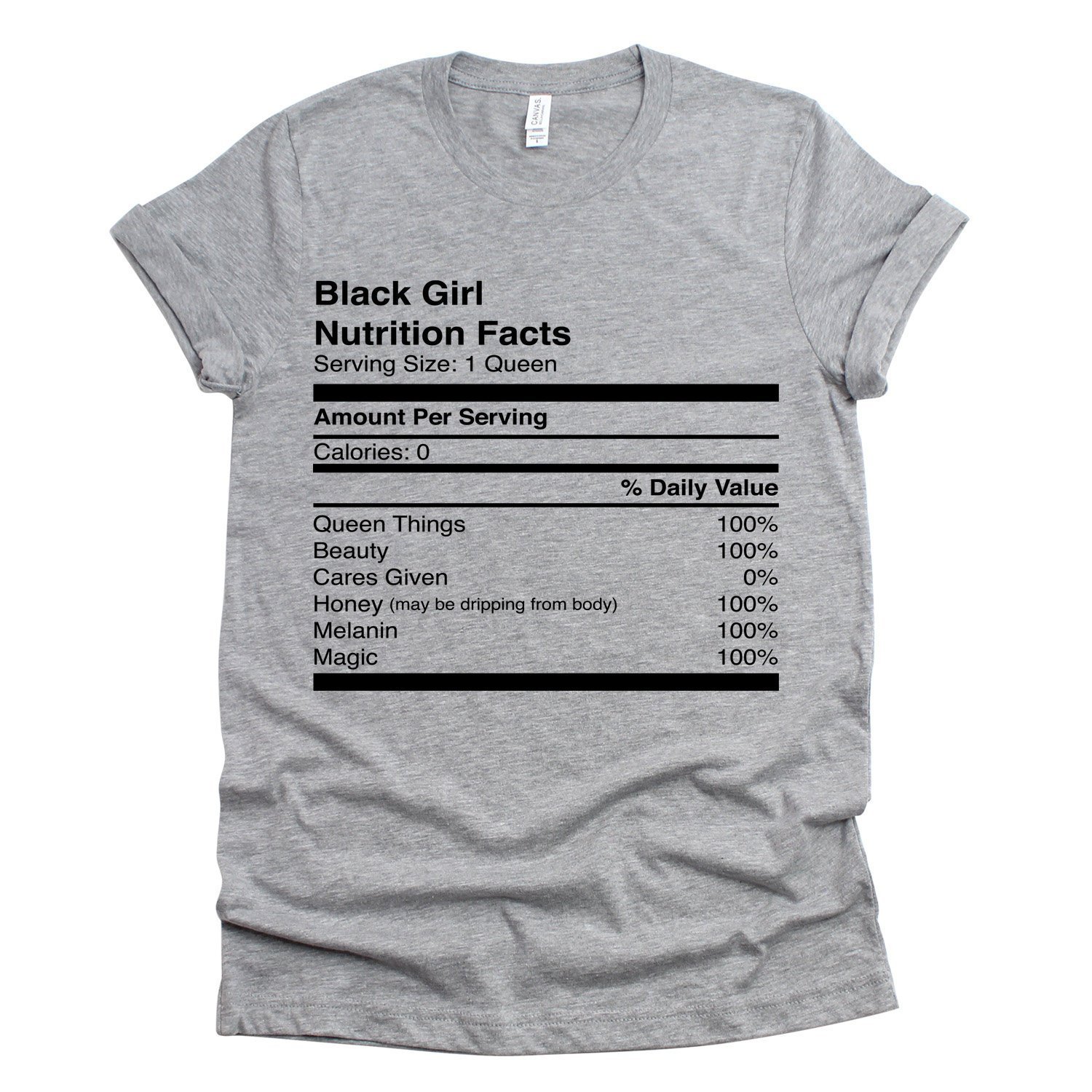 black queen nutrition facts shirt