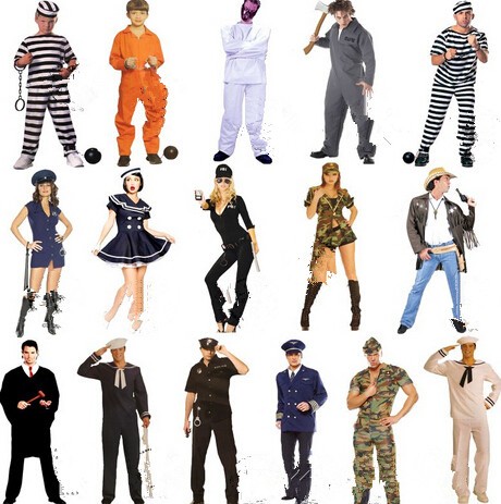 Prisoners Costume Police Uniforms Roleplaying Game Serving Dress Halloween Inmates Serving Dress Children Adults Prison Uniform
