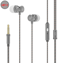 Lot 2 3.5mm UiiSii US80 Earphone with Microphone Cute Stereo Earbud for PC Computer Mobile Phone iPhone Samsung Nokia Original