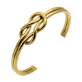 Stainless Men Knot Cuff Open Gold Pated Bracelet Simple Twist wire open cuff knot bangle bracelet