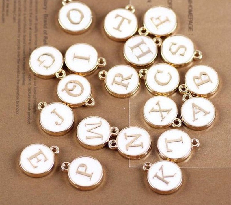 2020 Diy Jewelry Accessories Enamel Alloy Letter Alphabet Tag Charms ...