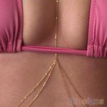 Womens Sexy Fashion Gold Body Belly Waist Chain Bikini Beach Harness Body Jewelry 1FZV