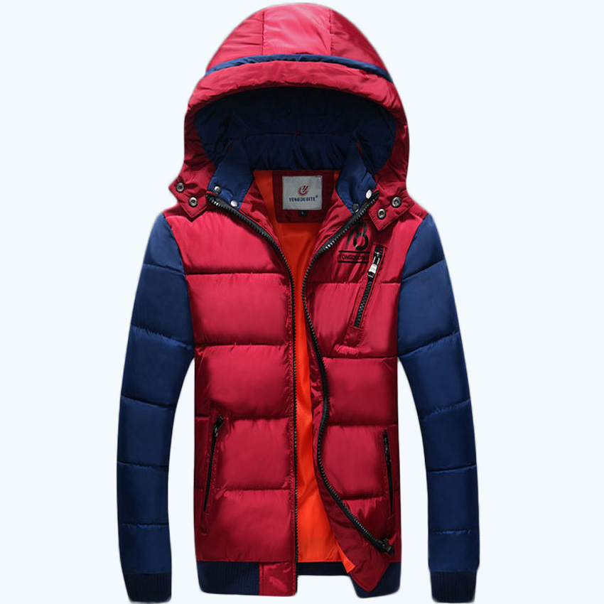 2015 Winter men jacket down cotton jacket hooded men slim coat men parkas winter jacket plus size XXXL,95