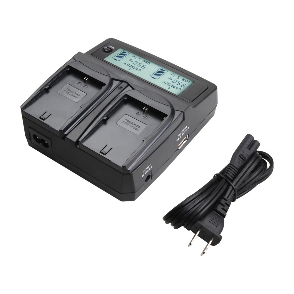 Udoli LP E6 LP E6 LPE6 LC E6 Camera Battery Dual Charger with USB Port For