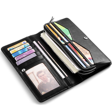 Trend rivets fashion Women’s unisex Genuine Leather Wallet Card Purse Handbag Checkbook Phone long Wallet Photo zipper purse