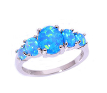 Blue Hearth Opal Style Wholesale & Retail For Girls Jewellery Silver Ring For Occasion Present Dimension 5 6 7 eight 9 10 11 12 OJ4494