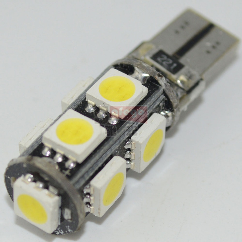 50 pcs/lot SMD   t10    t10 9 SMD 5050           t10 canbus