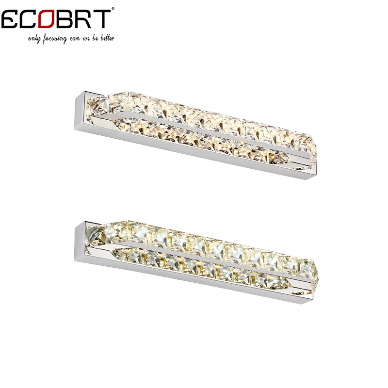 Good Quality 10W 40CM Long Crystal Wall Lamp LED Bathroom Mirror Lights Fixture Indoor Stainless ...