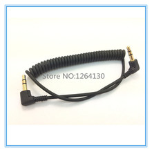 Spring Audio Cable Stereo 3.5mm Double bend 90 degree Male Audio Line Mp3 Mobile Phone to Car Aux Speaker Audio Wire