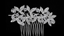 Luxurious Silver Plated Clear Austria Rhinestone Hair Combs Tiara Bridal Bridesmaid Accessory Headpieces Elements Crystal