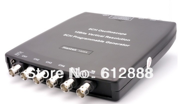 Фотография free shipping Hantek1008A 8CH PC Oscilloscope/DAQ/8CH Generator 2.4MSa/s,12bits,10mV/div to 5V/div input sensitivity 1008A