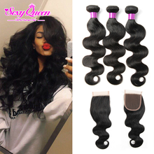 8A Grade Unprocessed Brazilian Virgin Hair Body Wave With Closure Ms Lula Hair With Closure And Bundles Human Hair With Closure