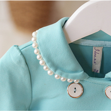 AD 4 24M Formal Baby Girls Jacket Blue Bow Beads Quality Winter Spring Baby Coat Warm