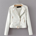 Women Leather Vest PU Soft Vest Ladies Leather Motorcycle Vest Two detachable sleeves to wear PU