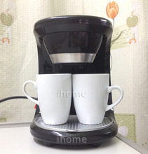 High Quality 2 Cups Black Color Coffee Machine Without Ceramic Cup American or Nescafe Drip Coffee