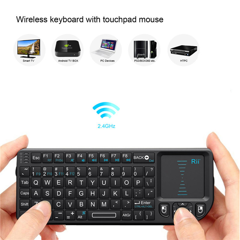 New 100% Original Rii mini X1 Handheld Keyboard 2.4G Wireless Keyboards With Touchpad Mouse For PC Notebook Smart Google TV Box