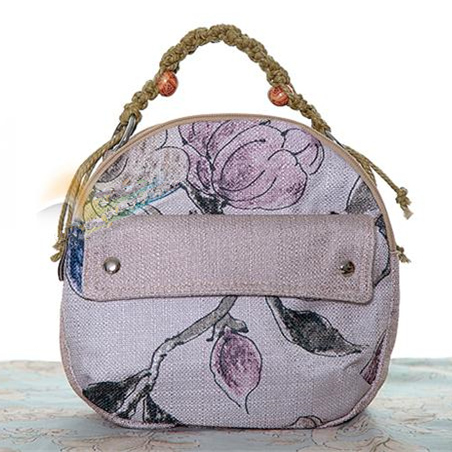 Spain Women Appliques Floral Canvas Handbag Spanish Woman Female Girl Handmade Flower Shoulder Bags Sac Femme gw0463