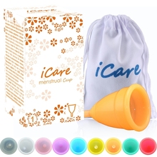 2 pcs iCare International Brand 100% Medical Grade Silicone Menstrual Cup Feminine Hygiene Product Lady Cup Menstrual