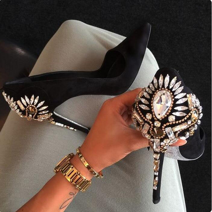 aliexpress buy fashion rhinestone high heel pumps pointed toe slip on stiletto heels aliexpress buy fashion rhinestone high heel pumps pointed toe slip on stiletto heels