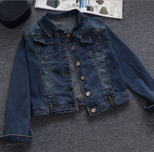 New autumn Women’s Denim Jacket Korea Style Jeans jacket Cowboy lapel long sleeve single-breasted Jackets outwear plus size D29