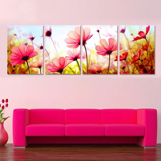 3d-розовый маргарет цветок комплекты хлопка шелковой нити романтическая DIY ручной рукоделие стены домашнего декора
