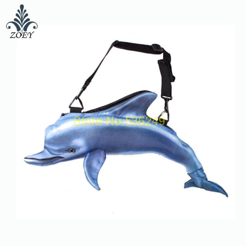 Dolphin Bag Colorful Seafish Messenger Bag Creative 3D Fish Sling Bag