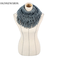 Womens Winter Warm Knitted Layered Fringe Tassel Neck Circle Shawl Snood Scarf Cowl