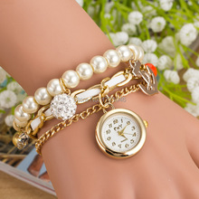 New Fashion Quality Brand Pearl Bracelet Watch Nautical style Anchor Pendant Watches beautiful Wristwatches for women SB030P