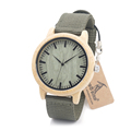 BOBO BIRD D11 Bamboo Wood Watches Nylon Straps Wooden Dial Face Japan 2035 Movement Quartz Watch