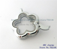 1pcs 30mm Zinc Alloy Magnetic floating locket Flower Glass Floating Locket Free shipping